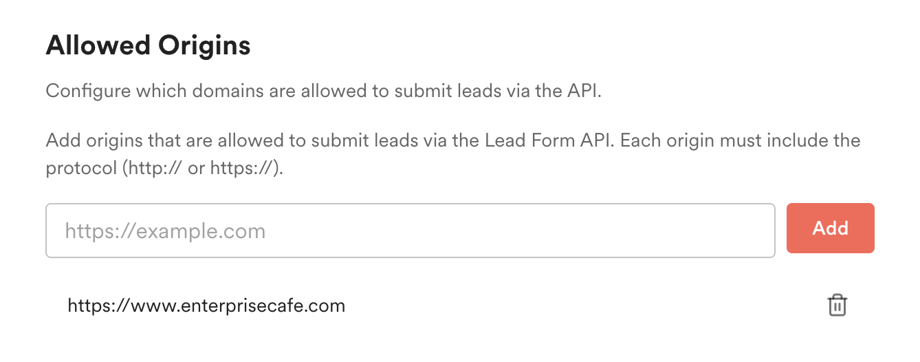 Leads API (Enterprise Feature)